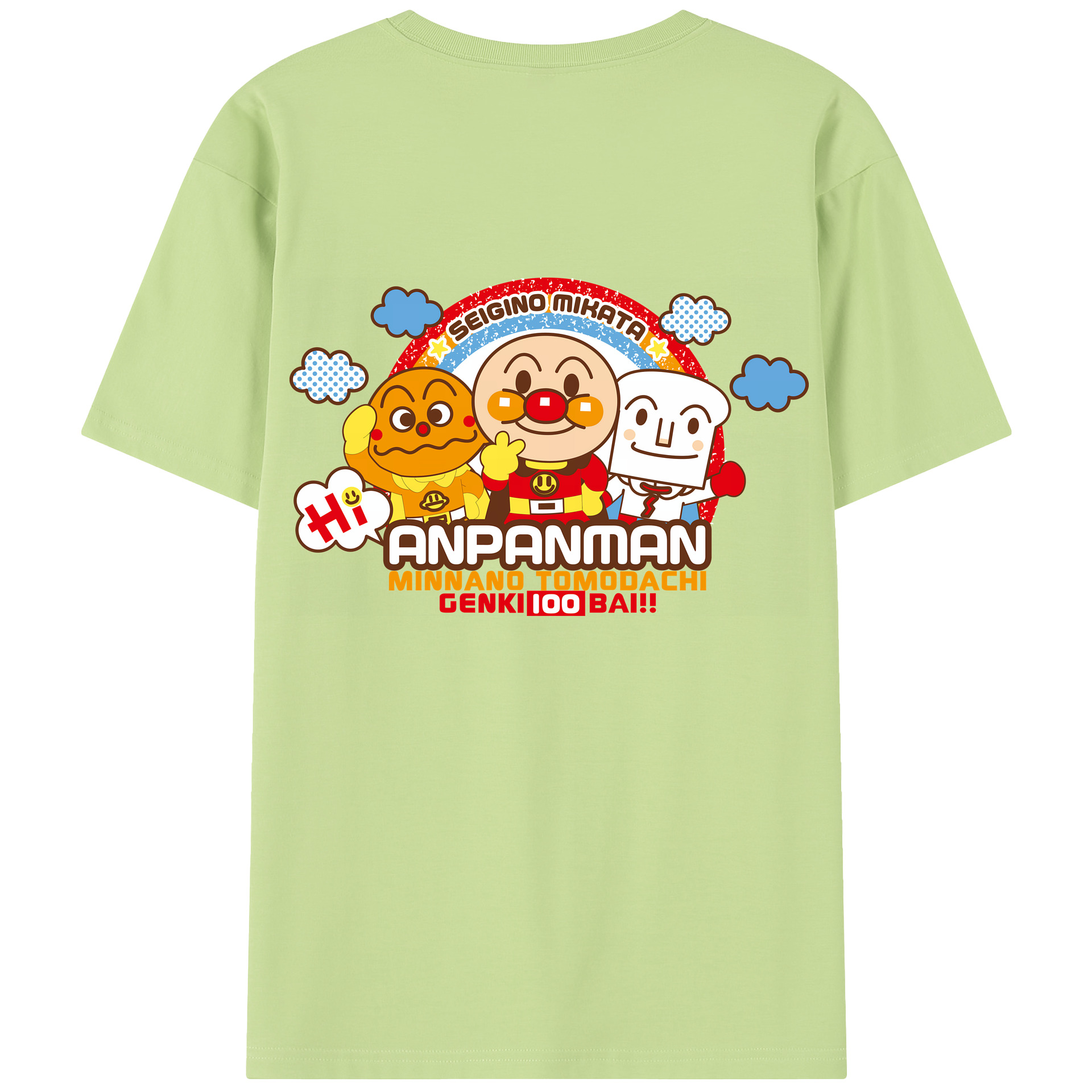 （画像用） アンパンマン Anpanman 綿100％半袖Tシャツ（背面プリント）